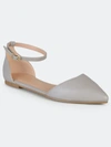 Journee Collection Journee Reba Ankle Strap Flat In Grey