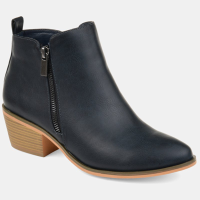 Journee Collection Journee Rebel Side Zip Bootie In Navy