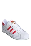 Adidas Originals Superstar Mg Sneaker In White/vivid Red/metallic Gold