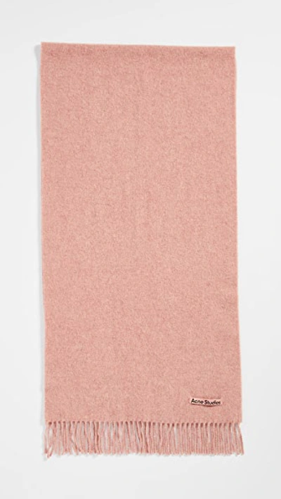 Acne Studios Canada Narrow Fringed Cashmere Scarf In Pink