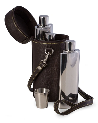 Bey-berk Travel 7-piece Stainless Steel Flask Set