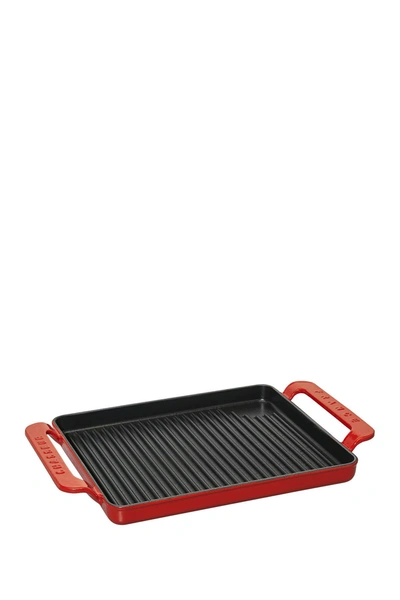French Home Chasseur French 10" Rectangular Enameled Cast Iron Grill In Red