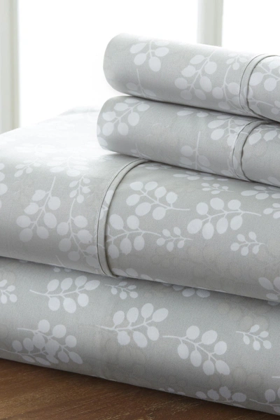 Ienjoy Home The Home Spun Premium Ultra Soft Wheat Pattern 4-piece Queen Bed Sheet Set In Gray