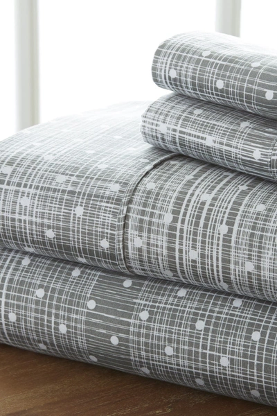 Ienjoy Home The Home Spun Premium Ultra Soft Polka Dot Pattern 4-piece Queen Bed Sheet Set In Gray