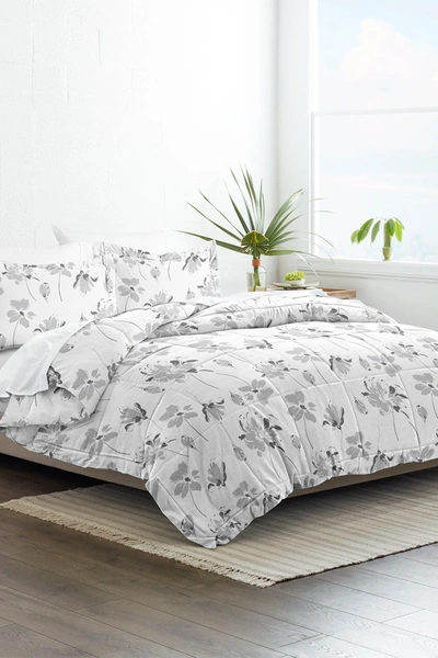 Ienjoy Home Home Collection Premium Down Alternative Magnolia Gray Patterned Comforter Set, King/california King