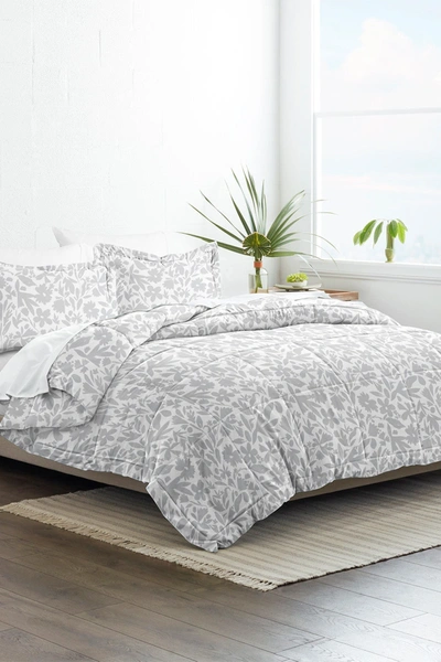 Ienjoy Home Home Collection Premium Down Alternative Abstract Garden Patterned Comforter Set In Light Gray