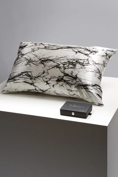 Blissy Mulberry Silk King Pillowcase In Light Marble