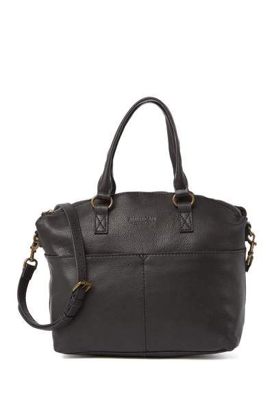 American Leather Co. Carrie Dome Satchel In Black Smooth