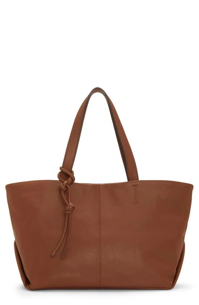 Vince Camuto Dania Leather Shoulder Tote Bag In Danish Brown