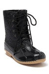 Sugar Glitter Duck Boot In Black W/glitter