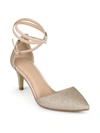 Journee Collection Journee Luela Glitter Ankle Strap Pump In Silver