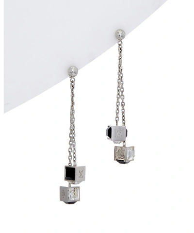 Louis Vuitton Zip Earrings Silver Tone