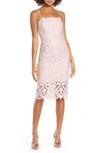 Bardot Lina Lace Cocktail Dress In Pink Rose