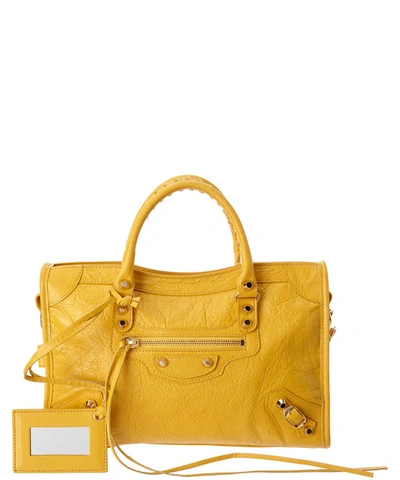 Balenciaga Classic Gold City S Small Leather Shoulder Bag' In Yellow |  ModeSens