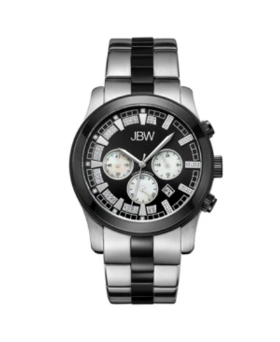 Jbw Men's Delano Diamond (1/5 Ct.t.w.) Stainless Steel Watch In Two-tone Silver And Black