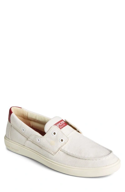 Sperry Outer Banks Washed Twill Boat Shoe In Dk Tan