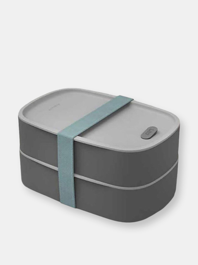 Berghoff Leo 3-piece Dual Bento Box Set With Strap In Grey
