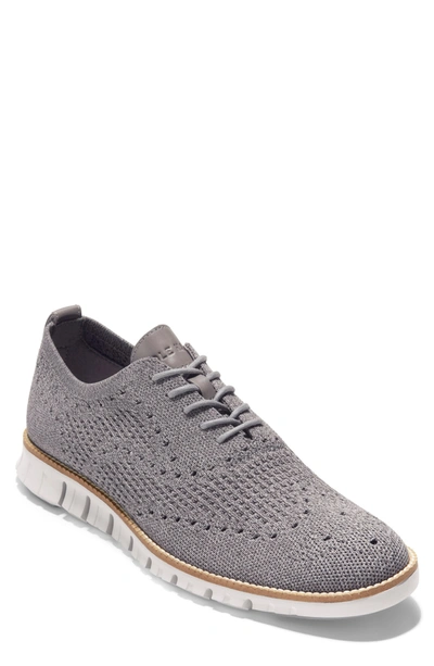 Cole Haan Men's Zerogrand Stitchlite Oxford Sneakers In Magnet/ Ironstone Waf Knit