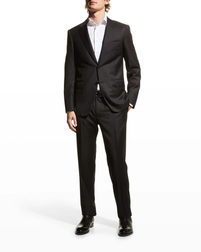 Canali Men's Solid Wool Two-piece Suit In Black