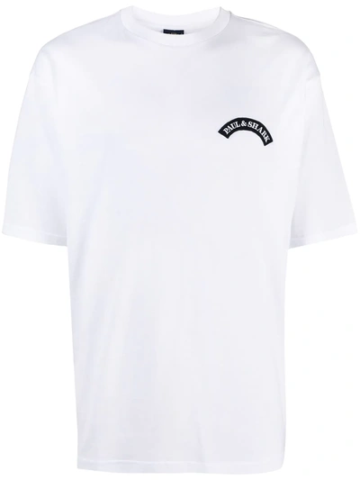 Paul & Shark Logo-patch Shark T-shirt In White
