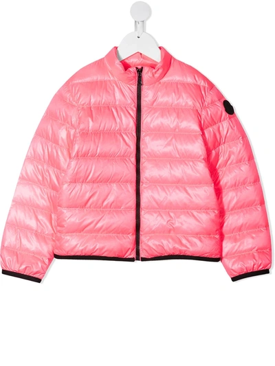 Moncler Teen Funnel-neck Padded Jacket In Pink