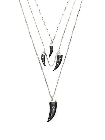 Isabel Marant Horn Layered Necklace In Silver