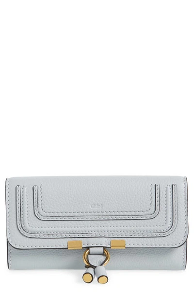 Chloé Marcie Leather Flap Wallet In Grey