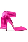 Christian Louboutin Douce Du Desert 100 Satin-crepe Pumps In Pink Satin