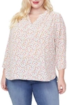 Curves 360 By Nydj Perfect Blouse In Lauderdale Ditsy