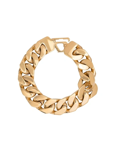 Off-white Clip-fastening Curb-chain Bracelet In Gold