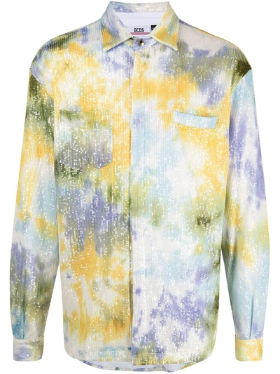 Gcds Tie-dye Sequin-embellished Shirt In Multicolor