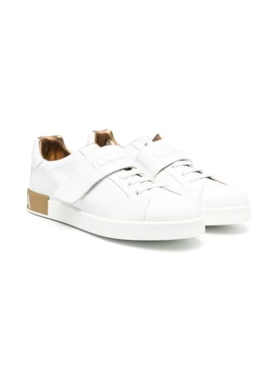 Dolce & Gabbana Teen Touch Strap Trainers In White