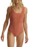 Commando Luxury Ribbed Tank Bodysuit In Cedarwood