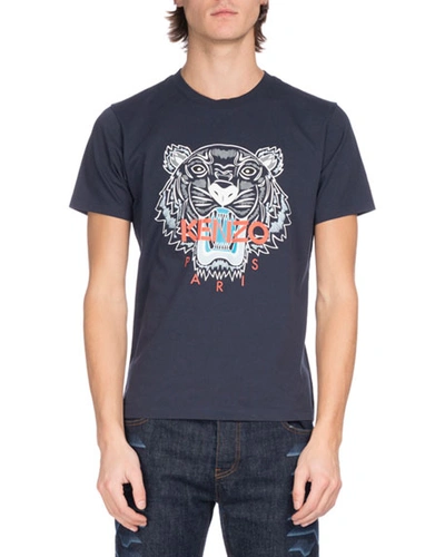 Kenzo Ink Tiger T-shirt In Blue