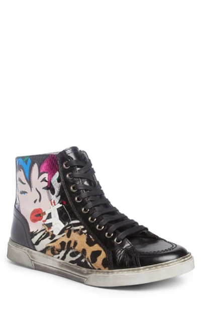 Saint Laurent Antibes Patchwork Leather High-top Sneaker, Multicolor In Multicolore