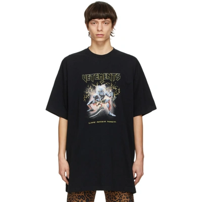 Vetements Black Electric Logo Heavy Metal T-shirt