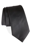 Ermenegildo Zegna Micro-diamond Textured Silk Tie, Black
