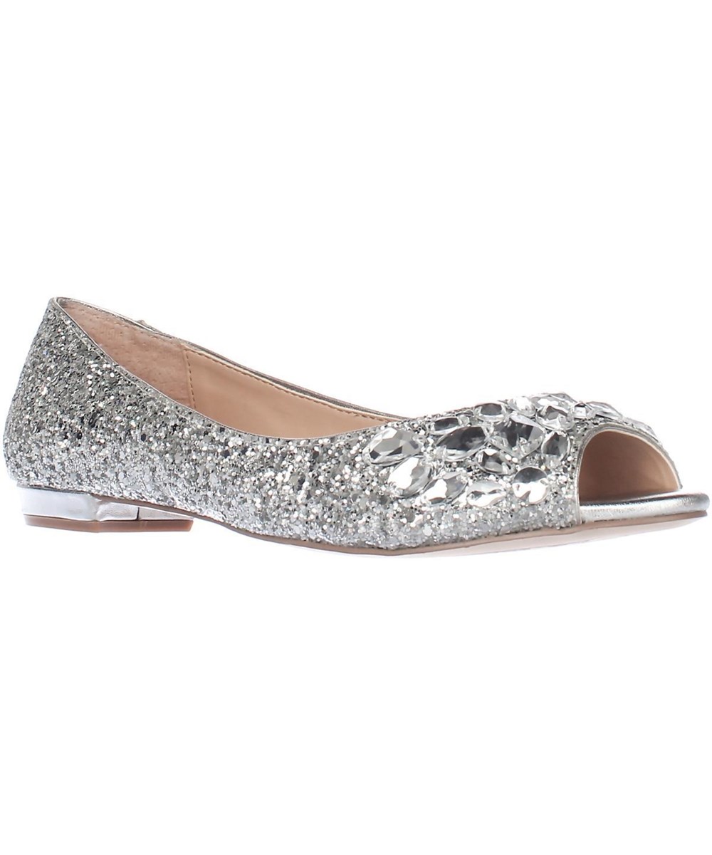 Badgley Mischka Jewel By Claire Rhinestone Ballet Flats - Silver ...