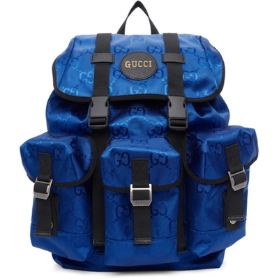Gucci Off The Grid Gg Multi-pocket Backpack In Blue