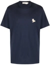Maison Kitsuné Appliqué Cotton T-shirt In Midnight Blue