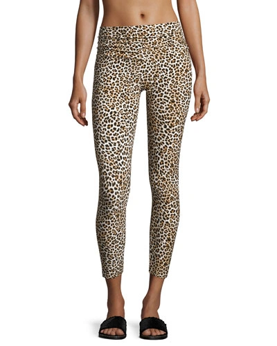 Norma Kamali Cropped Leopard-print Leggings, Multi Pattern