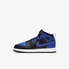 Jordan Air  1 Mid Big Kids' Shoe In Black/hyper Royal/white