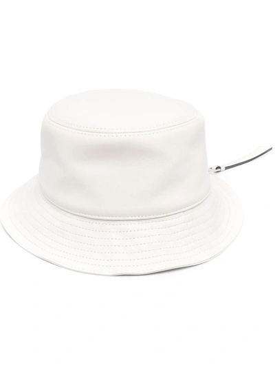 Loewe Logo Patch Leather Fisherman Hat In White