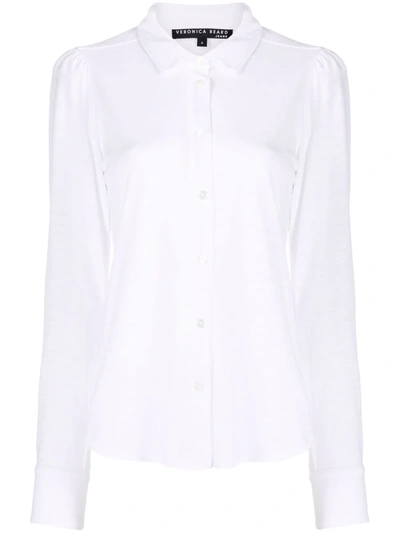 Veronica Beard Pima Cotton Button-up Shirt In Weiss