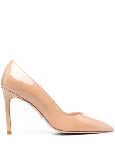 Stuart Weitzman Women's Anny Pointed-toe Curved Pumps In Neutrals