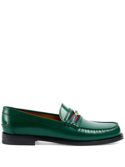 Gucci Men's Loafer With Double G In Green