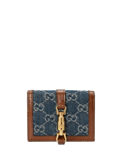 Gucci Jackie 1961 Card Case Wallet In Blue