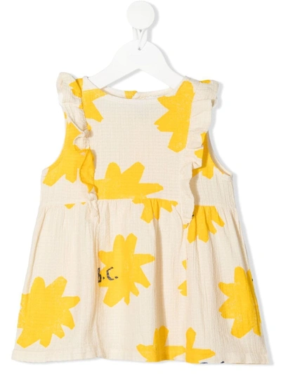Bobo Choses Babies' Kids Dress Sparkle All Over Ruffle For Girls In Cream
