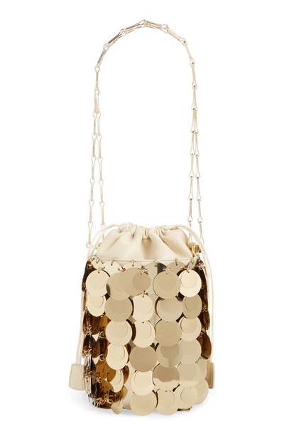 Rabanne Sparkle Bucket Bag In Light Gold