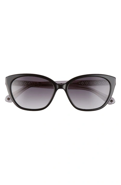 Kate Spade Phillipa 54mm Gradient Cat Eye Sunglasses In Black/ Dark Grey